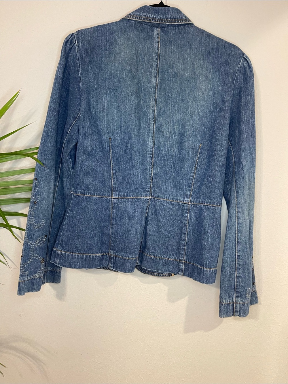 Willi Smith Blue Denim Blazer Jacket - Picture 3 of 4
